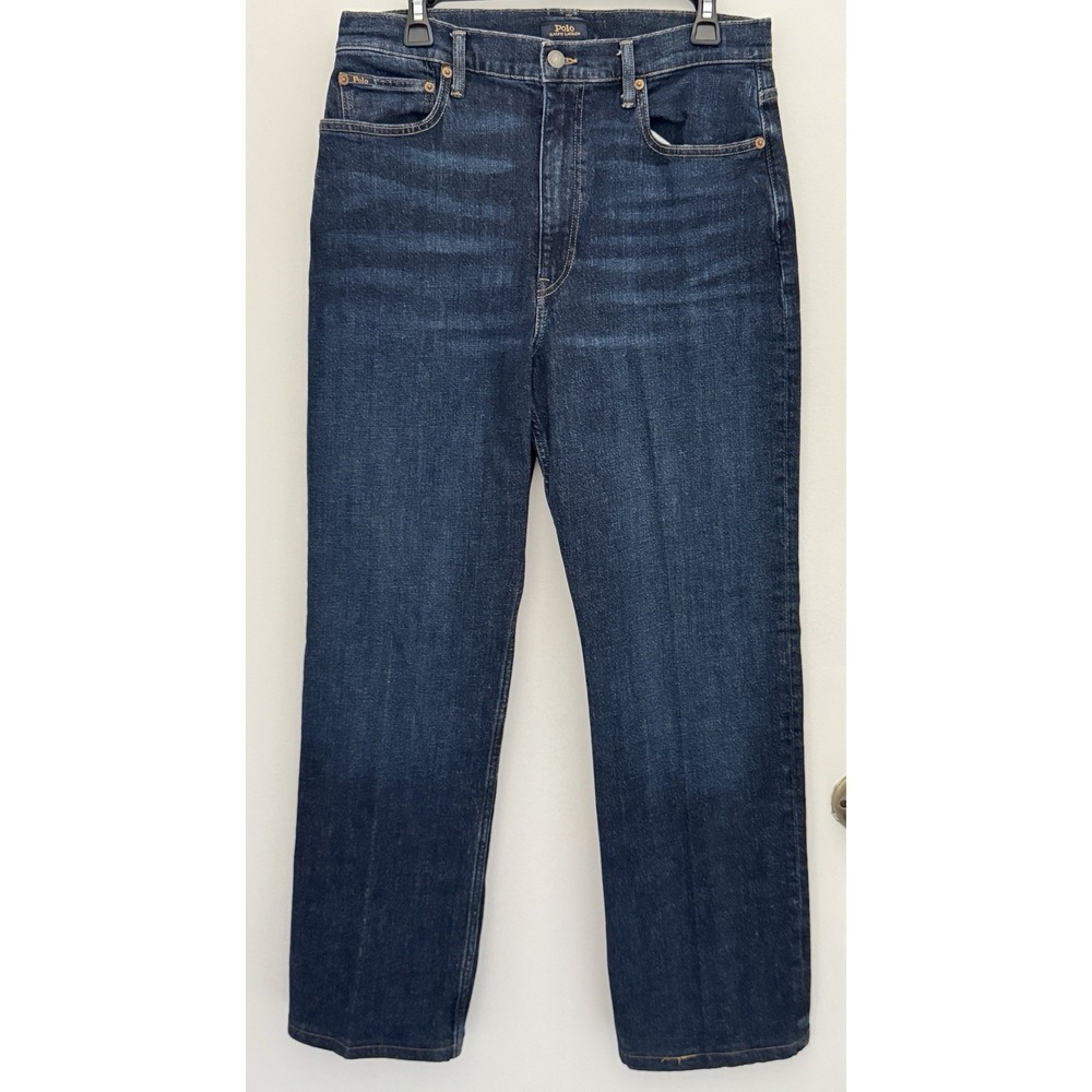POLO RALPH LAUREN Jeans Women 32 Blue Denim The Straight Zip Fly Stretch Midrise